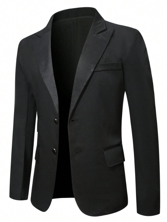 Manfinity Mode Men's Plus Size Solid Color Suit Jacket