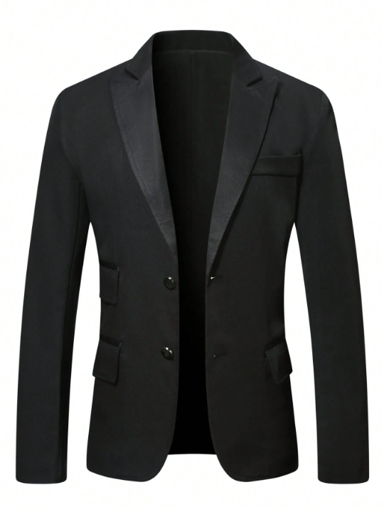 Manfinity Mode Men's Plus Size Solid Color Suit Jacket