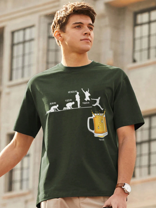 Men's Character And Letter Print T-Shirt