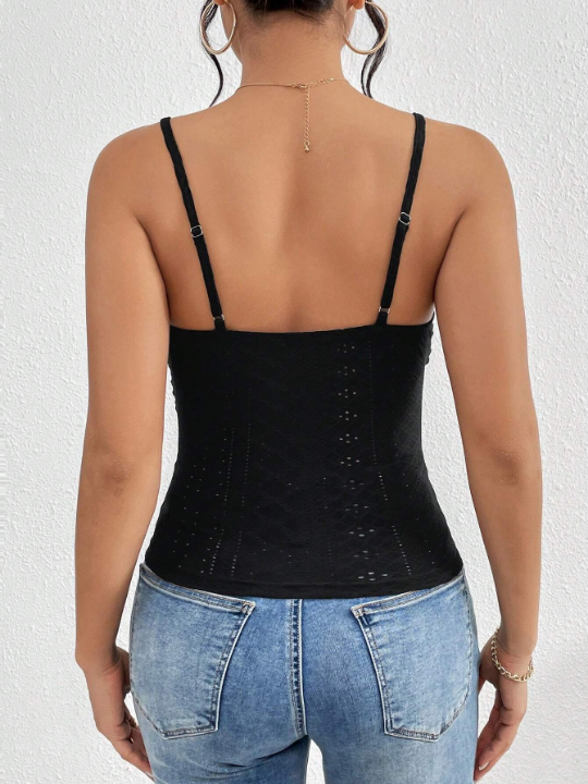 Frenchy Pleated V-Neck Casual Camisole