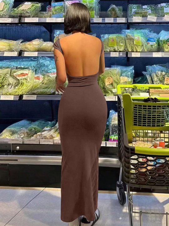 SXY Ladies' Sexy Backless Slim Fit Maxi Dress