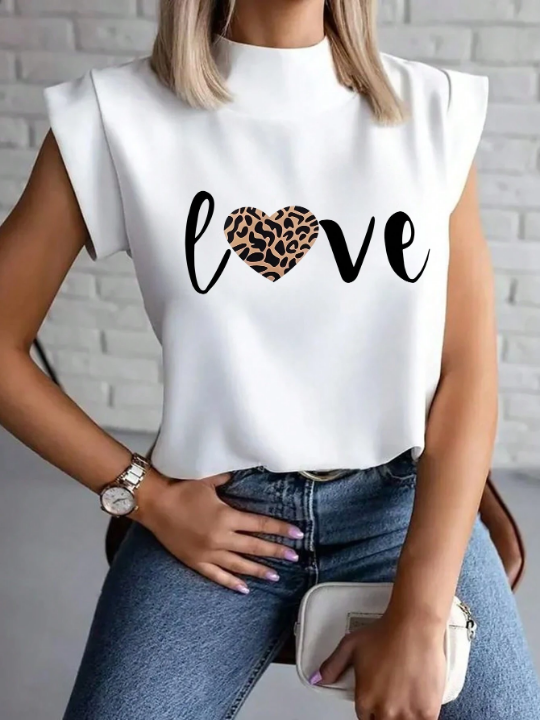 LUNE Heart & Letter Print Tee