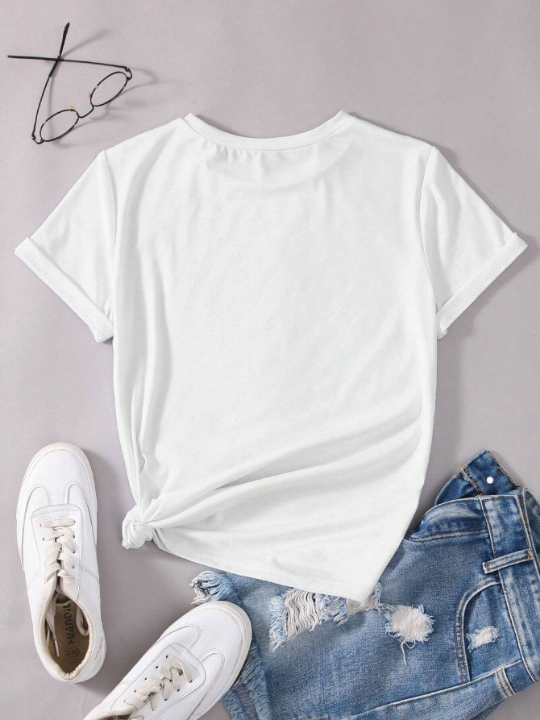 Essnce Women's Round Neck Printed T-Shirt