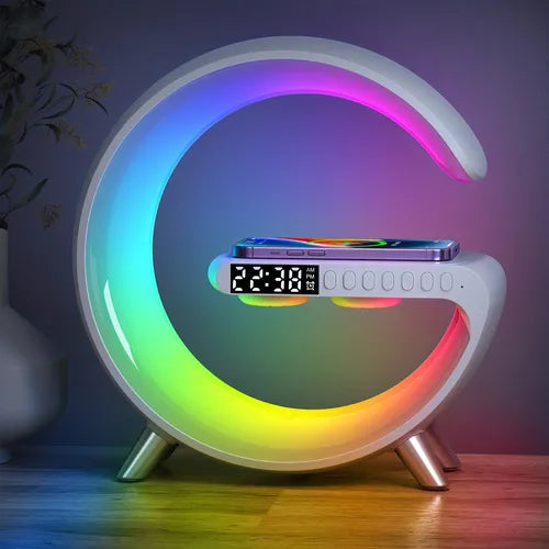 Wireless Speaker LED Night Light, Wireless Charger Table Atmosphere Lamps Sunrise Wake-up Lamp Polar Lamp Alarm Clock, APP Control For Home Office Dorm Decor Cool Tech Gadgets, Creative Gift For Birthday/Easter/Boy/Girlfriends