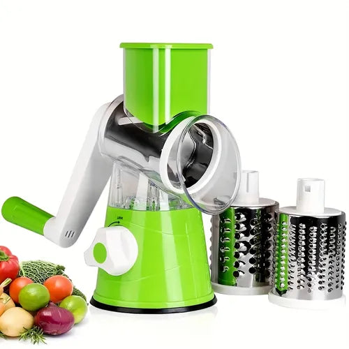 Cheese Grater, Kitchen Mandoline Vegetable Slicer With 7.62 Cmterchangeable Blades, Easy To Clean Rotary Grater Slicer For Fruit, Grinder For Potato, Carrot, Nuts