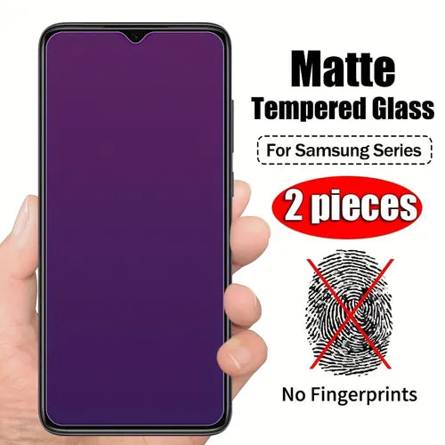 2 Pieces Anti Blue Light Matte For Samsung Galaxy A54 A53 A52 A42 A32 A20 A23 A14 A13 A12 A03S 5G Frosted Tempered Glass Screen Protector Glass