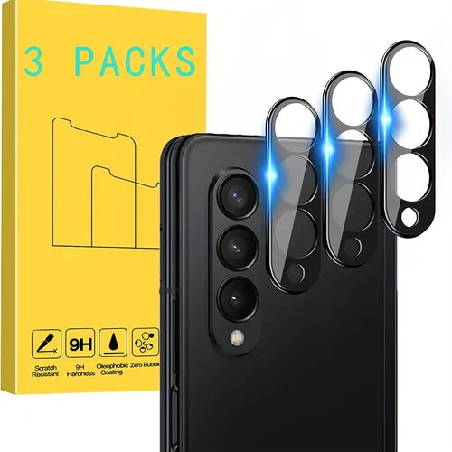 3 Packs For Samsung Galaxy Z Fold 3/4/5 Camera Lens Protector, Premium HD Clear Anti-Scratch Case Friendly Tempered Glass Camera