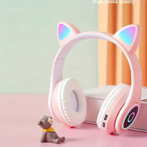 Cute Cat Ear Wireless Headphone For Computer Laptop Mobile Phone, BT Headset