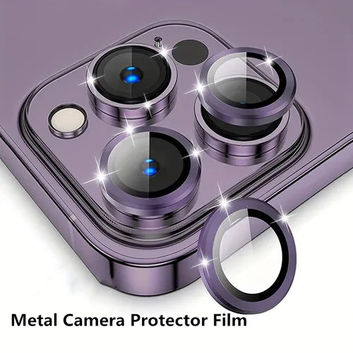 Aluminum Alloy 9H Tempered Glass Screen Camera Lens Protector For IPhone 14 / 14 Pro / Pro Max / Plus, AR High Clear Cover Ring Case