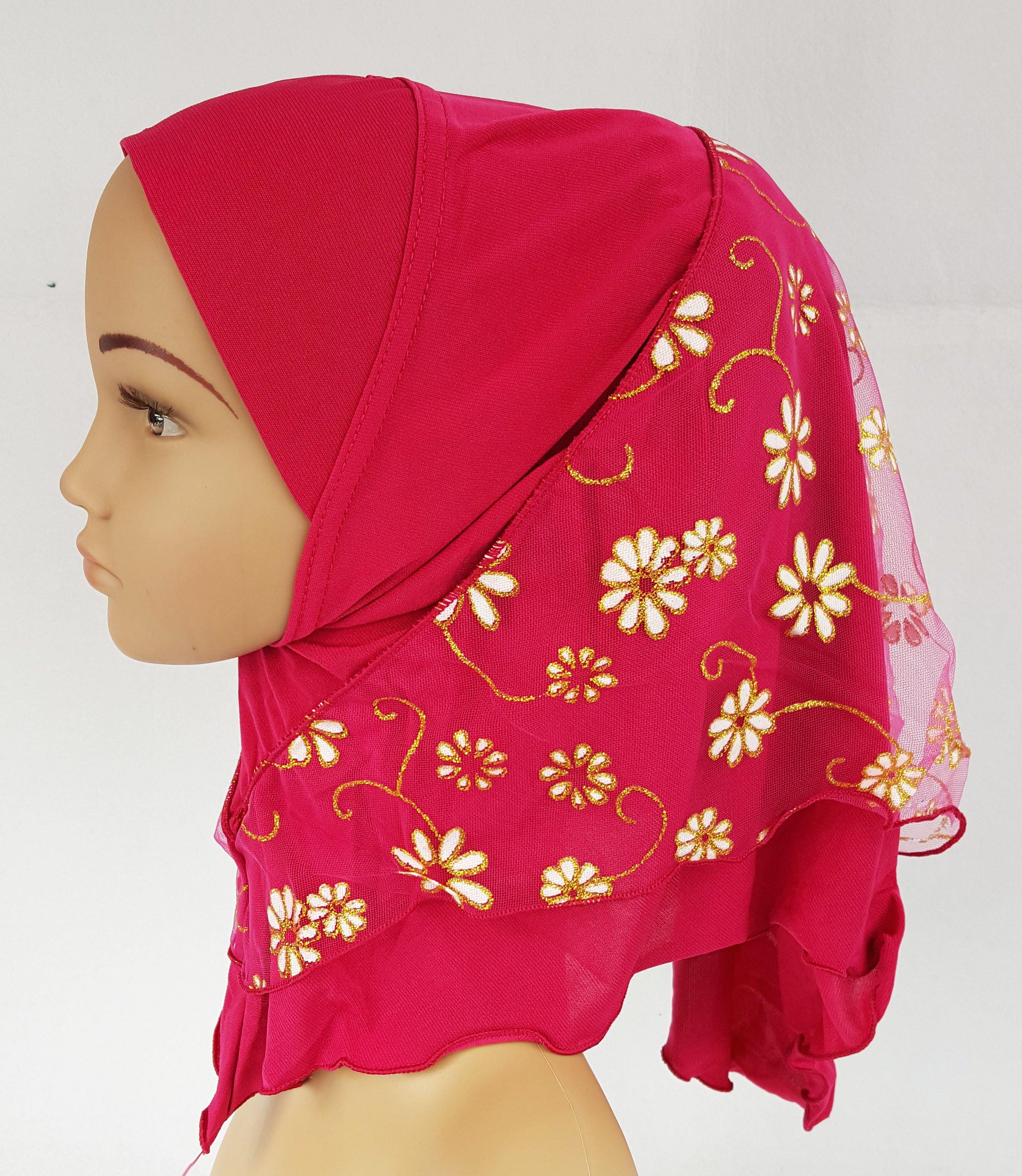 Crystal Hemp Toddler Children Kids Hijab Islamic Scarf Shawls -7270 - Arabian Shopping Zone