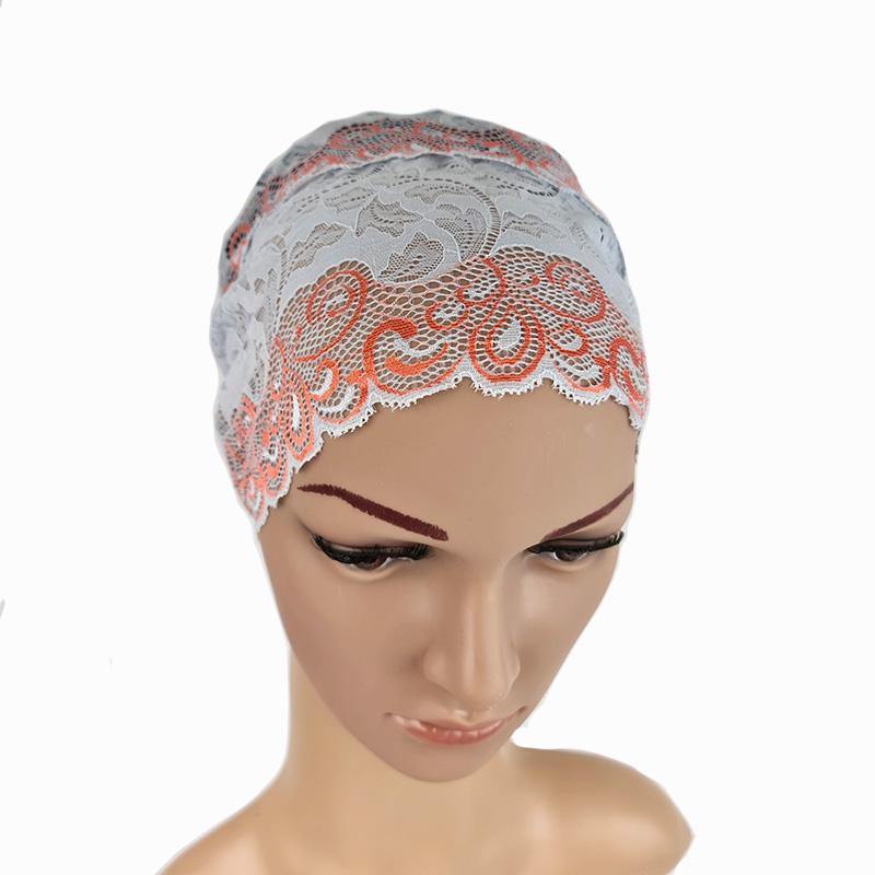 Full Lace Muslim Inner Hijab Caps Flower-Back Islamic Underscarf Hats - Arabian Shopping Zone