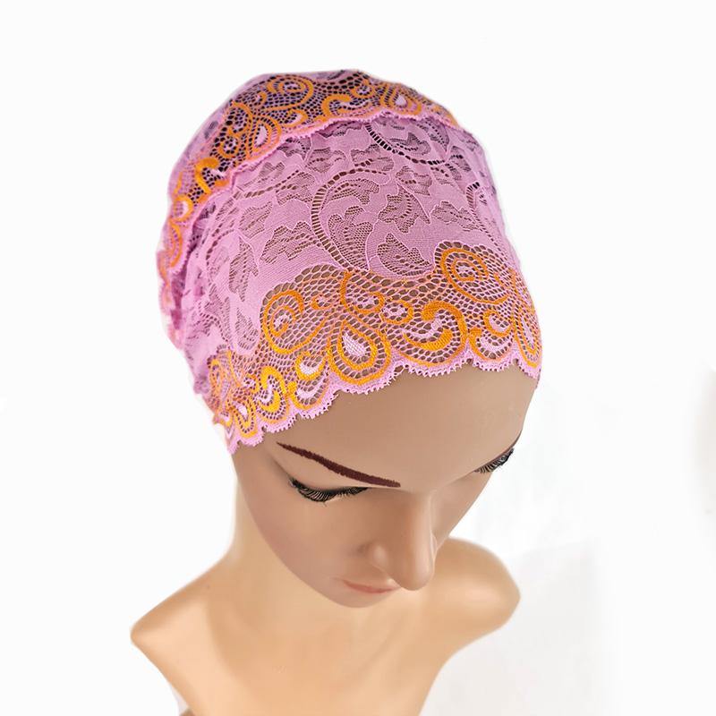 Full Lace Muslim Inner Hijab Caps Flower-Back Islamic Underscarf Hats - Arabian Shopping Zone