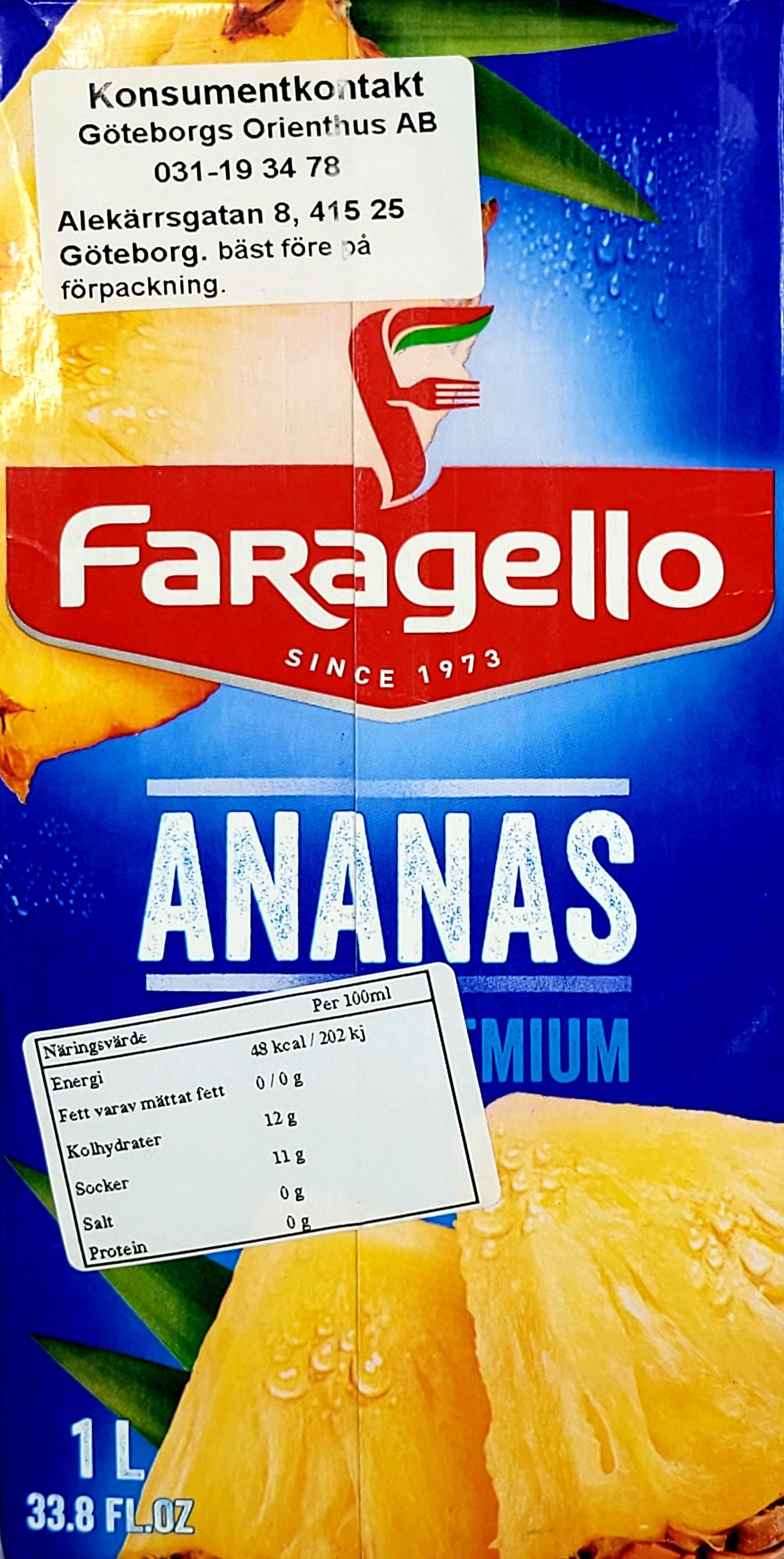 Faragello Pineapple Ananas Juice 1L - Arabian Shopping Zone