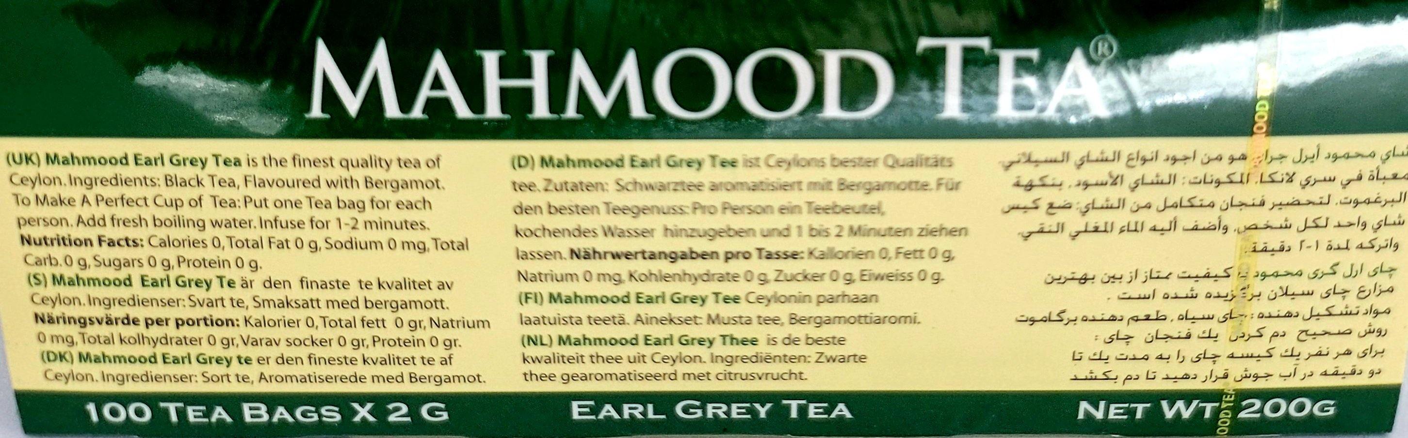 Mahmood Tea Earl Gray Tea Bags - Arabian Shopping Zone