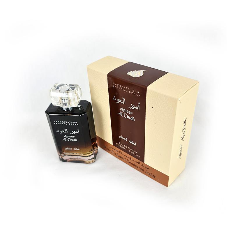 Ameer AL Oudh 100ml EDP Spray Perfume + Deodorant by Lattafa - Arabian Shopping Zone