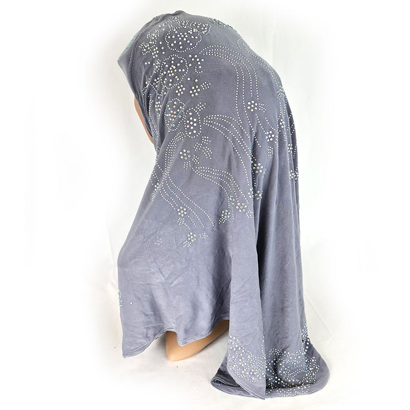 One-Piece Rhinestone Muslim Hijab Fashion Islamic Scarf Viscose CrystalHemp