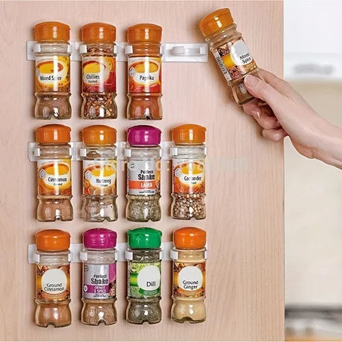 20pcs Jar Spice Gripper Clip Strips For Kitchen Universal Spice Rack, Adhesive Spice Racks Gripper Clips Strips, Hanging Spice Rack Gripper Clips, Kitchen Accessories