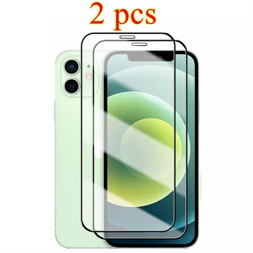 2 Pack Tempered Glass Screen Protector For IPhone 14 13 12 11 XS XR X Mini Plus Pro Max