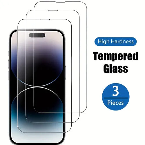 3 Pack 9H 2.5D Ultra Clear Tempered Glass For IPhone 14 Pro Max 14 Plus Screen Protector Film For IPhone 12 13 Pro Max Screen Protector Film Glass Gift For Birthday/Easter/Boy/Girlfriend