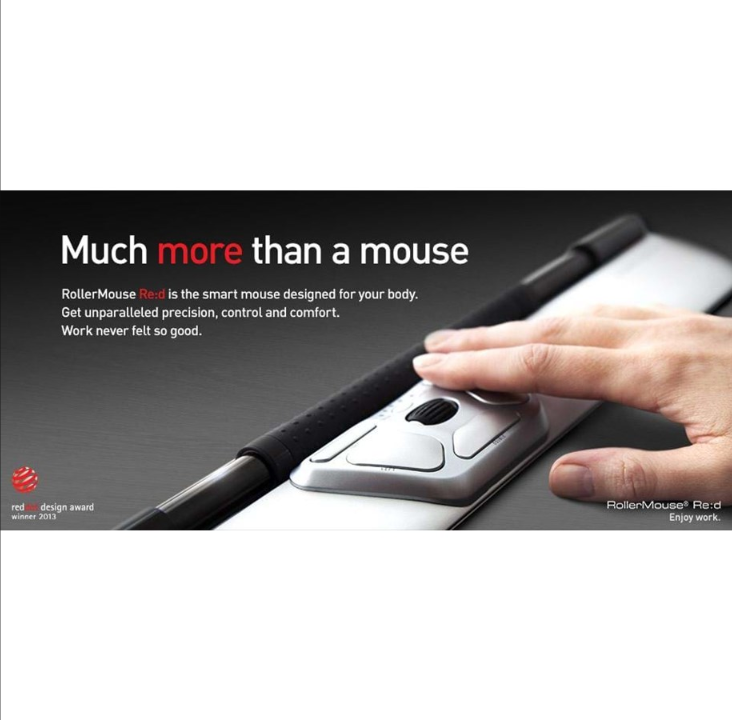 Contour RollerMouse Re:d - Central pointing device - Dual laser - 8 buttons - Black