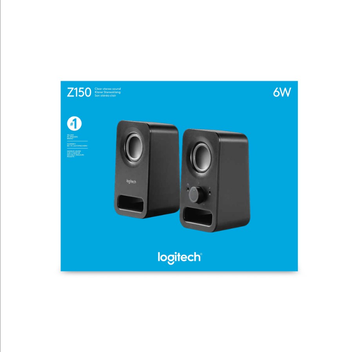 Logitech Z150 - loudspeaker - wired - 2.0-channel - Black