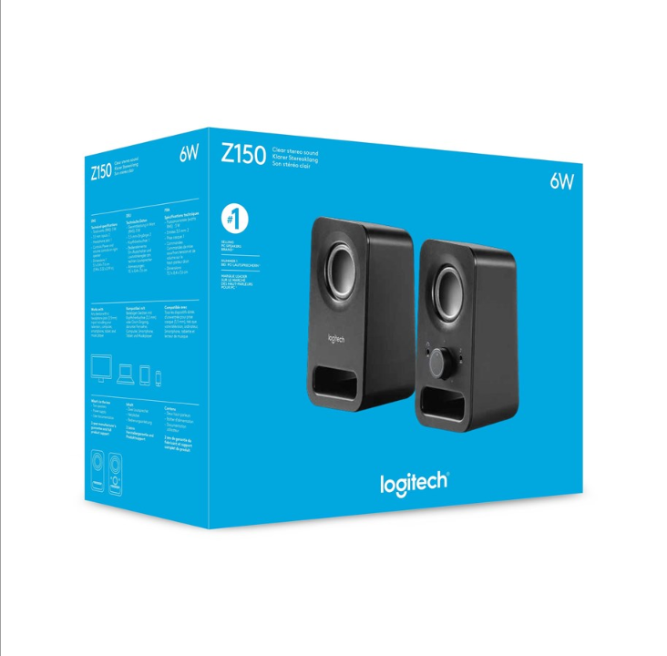 Logitech Z150 - loudspeaker - wired - 2.0-channel - Black