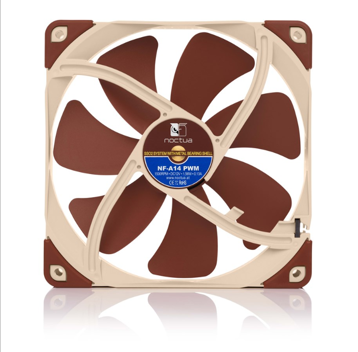 Noctua NF-A14 PWM - leather fan - Chassis fan - 140mm - Brown - 19 dBA