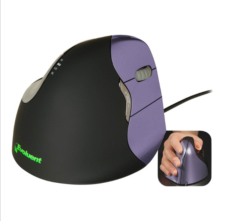 Evoluent VerticalMouse 4 Small - mouse - Vertical mouse - Optic - 6 buttons - Brown