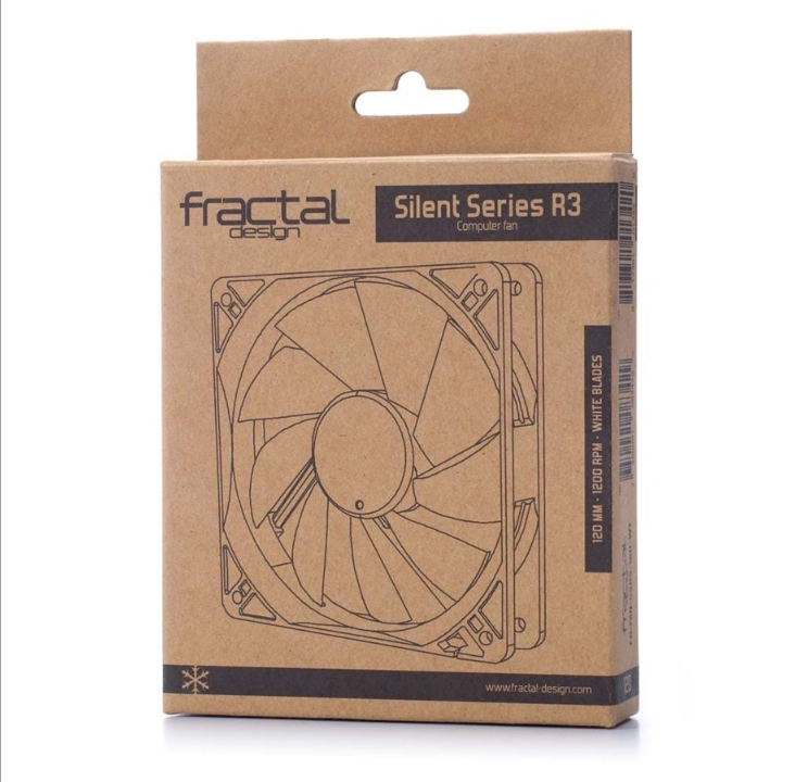 Fractal Design Silent Series R3 - leather fan - Chassis fan - 120mm - Black with white wings - 20 dBA