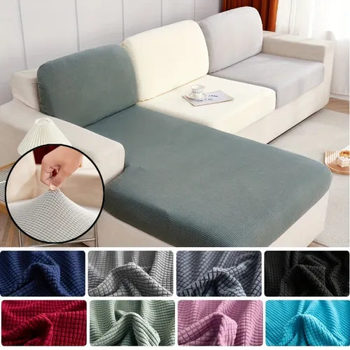 1pc Solid Color Jacquard Sofa Cover Universal Sofa Slipcover Elastic Chair Covers Stretch Washable For Living Room Office Home Decor