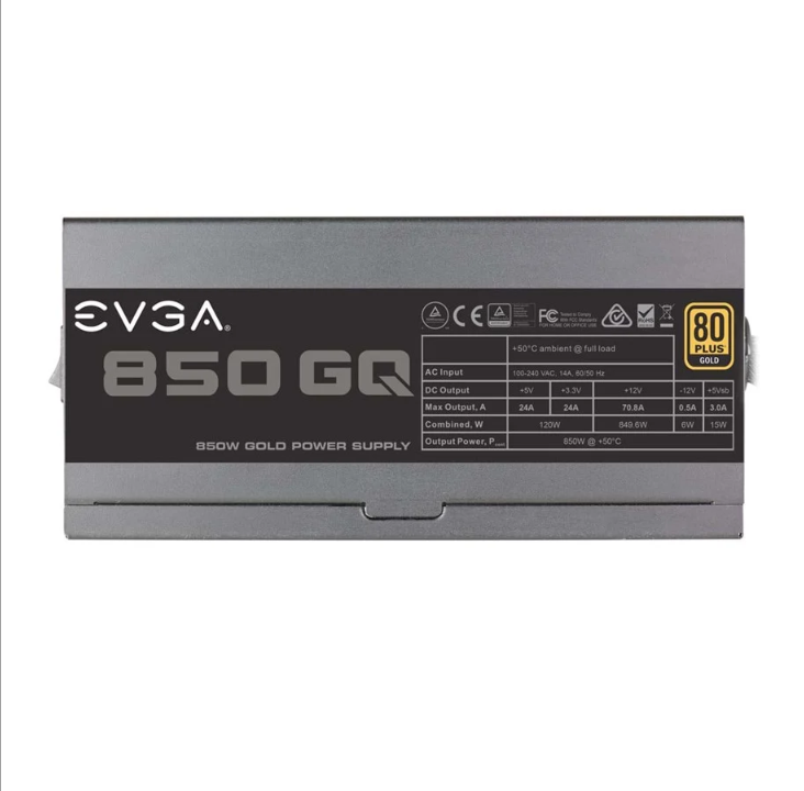 EVGA SuperNOVA 850 GQ power supply - 850 Watt - 135 mm - 80 Plus Gold certificate