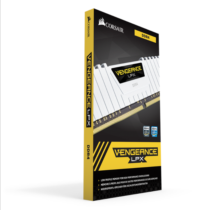 Corsair Vengeance LPX DDR4-3200 - 16GB - CL16 - Dual Channel (2 pcs) - Intel XMP - White