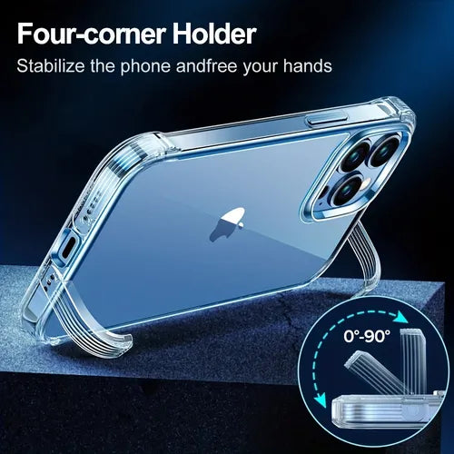 New Fashion Transparent Cell Phone Case With Invisible Holder For Iphone 13 Pro Max