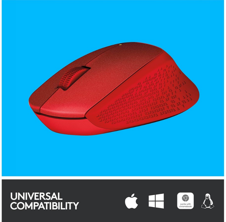 Logitech M330 Silent Plus - Mouse - Optic - 3 buttons - Red