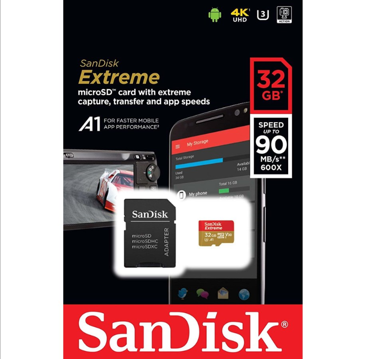 SanDisk Extreme MicroSD/SD - 100MB/s - 32GB