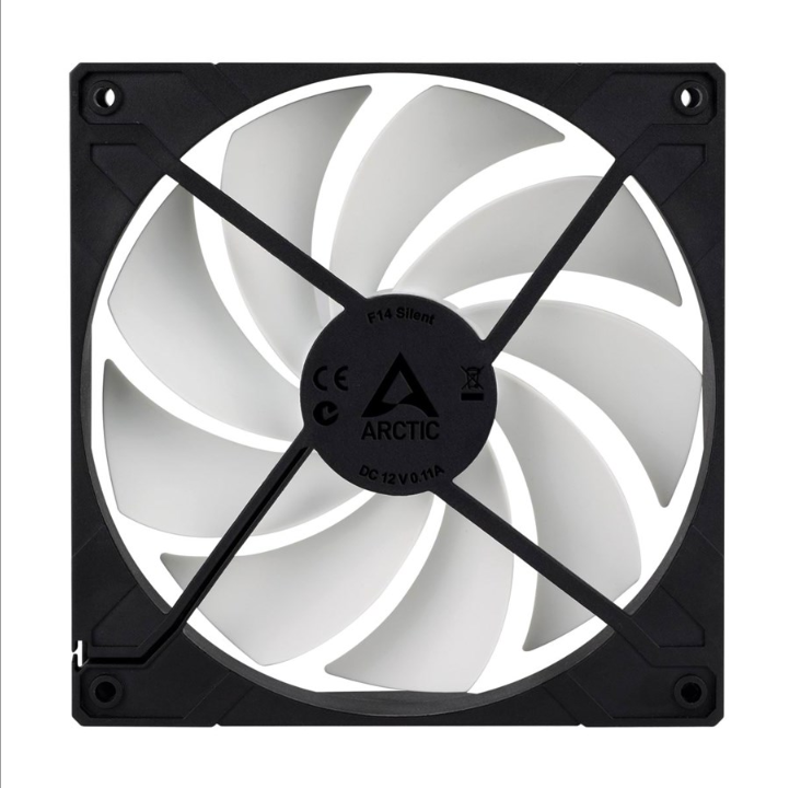 Arctic F14 Silent - Chassis fan - 140mm - Black with white wings - 16 dBA