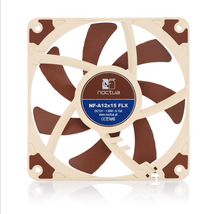 Noctua NF-A12x15 FLX - Chassis fan - 120mm - Brown - 24 dBA