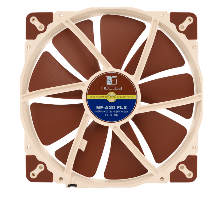 Noctua NF-A20 FLX - Chassis fan - 200mm - Brown - 18 dBA