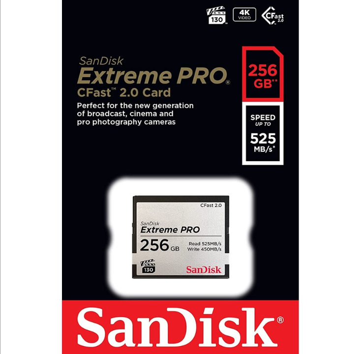 SanDisk Extreme Pro CFast 2.0 - 525MB/s - 256GB