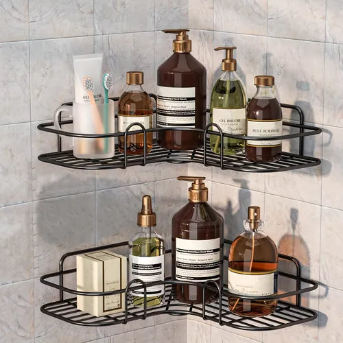 1pc Bathroom Shelf Kitchen Organizer Shelves Corner Frame Iron Shower Caddy Storage Rack Shampoo Holder For Bathroom Accessories