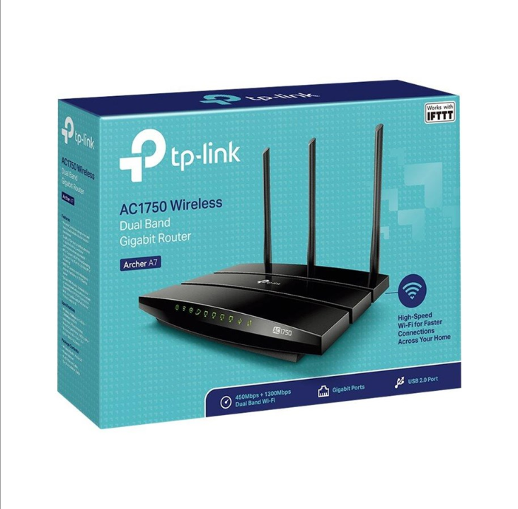 TP-Link Archer A7 AC1750 Wireless Dual Band Gigabit Router - Wireless router Wi-Fi 5