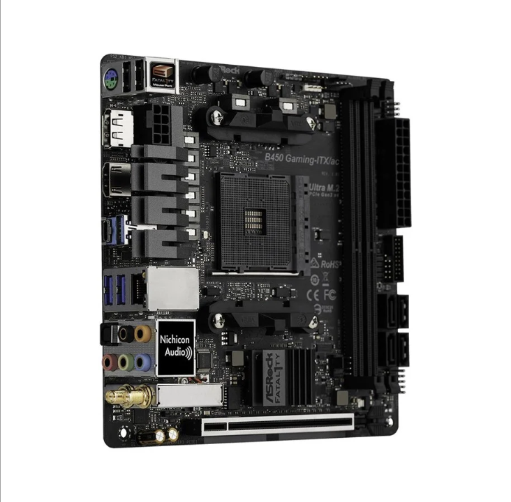 ASRock Fatal1ty B450 Gaming-ITX/ac Motherboard - AMD B450 - AMD AM4 socket - DDR4 RAM - Mini-ITX