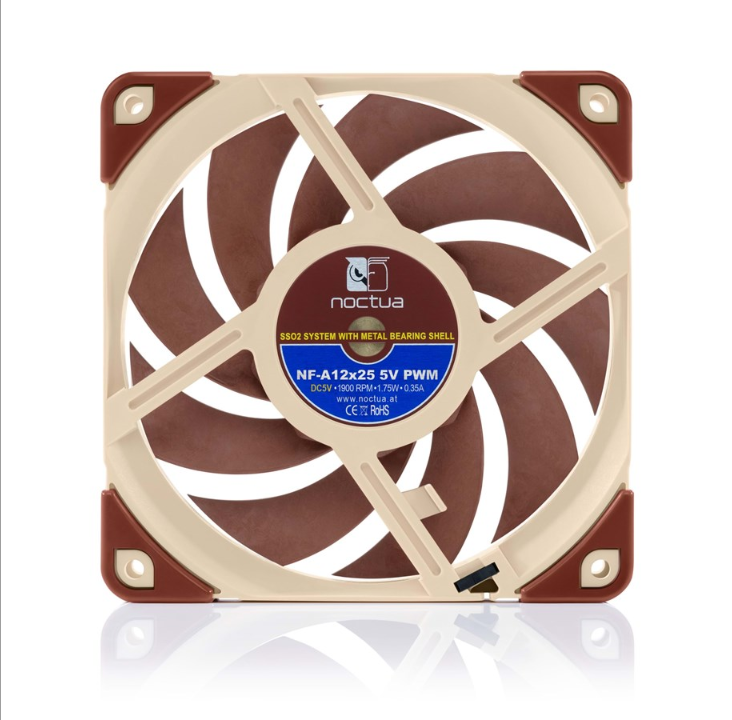 Noctua NF-A12x25 5V PWM - Chassis fan - 120mm - Brown - 21 dBA