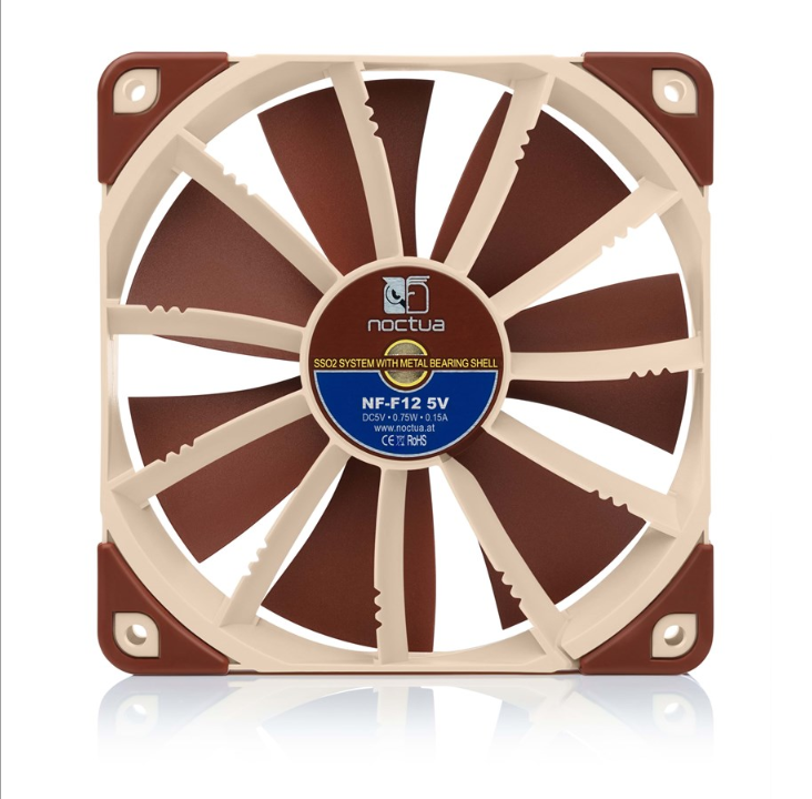 Noctua NF-F12 5V - Chassis fan - 120mm - Brown - 22 dBA