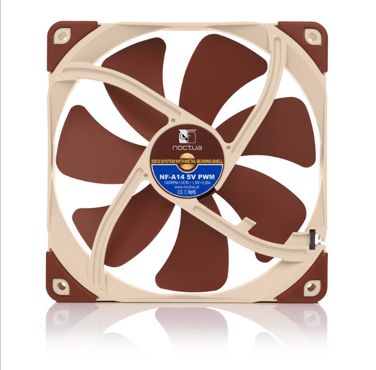 Noctua NF-A14 5V PWM - مروحة الهيكل - 140 ملم - بني - 25 ديسيبل