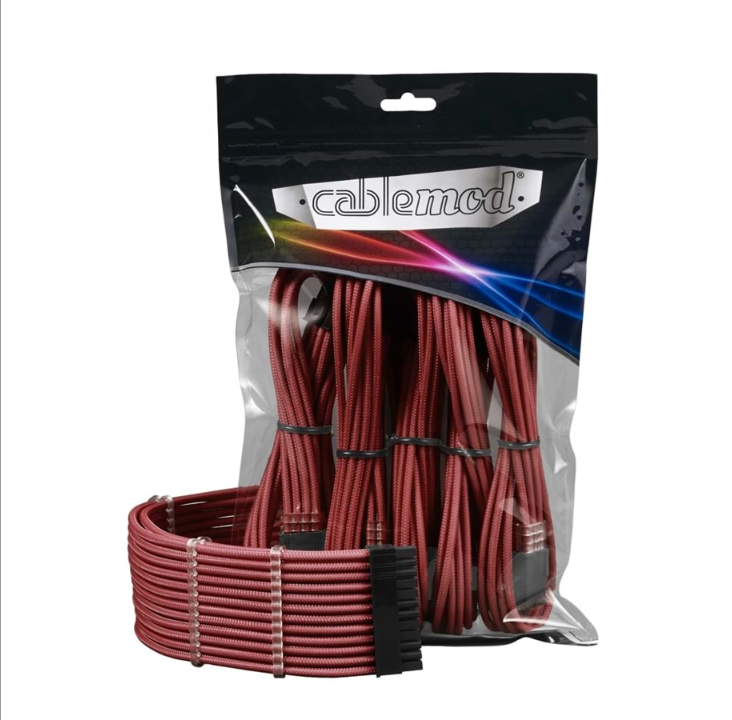 طقم وصلة كابل CableMod PRO ModMesh - أحمر دموي