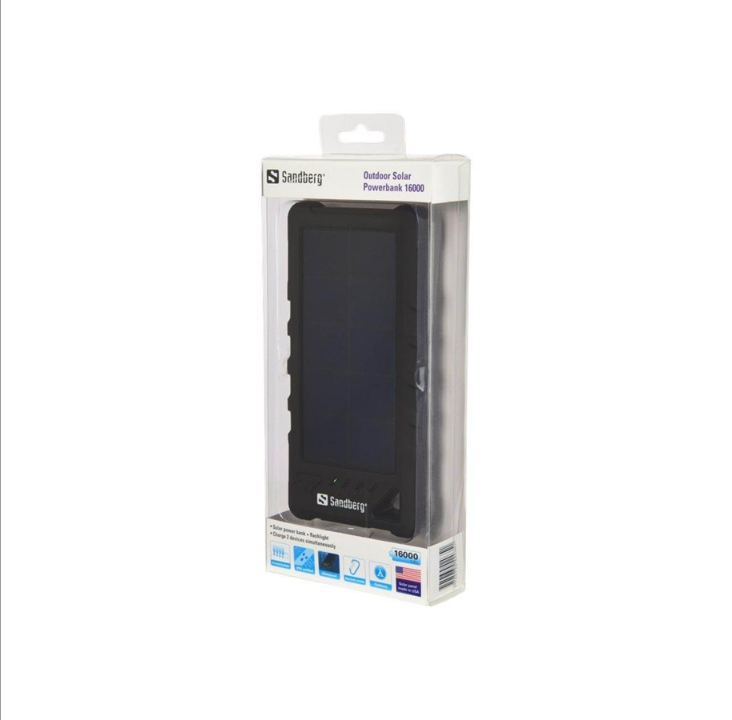 Sandberg Outdoor Solar Powerbank 16000 - solar power bank Li-Ion PowerBank - 16 Wh