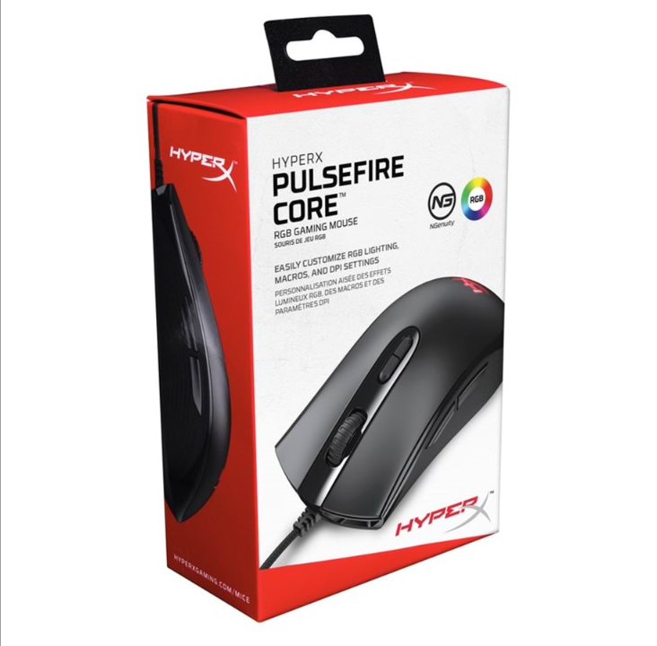 HyperX Pulsefire Core RGB - Gaming mouse - Optic - 7 buttons - Black