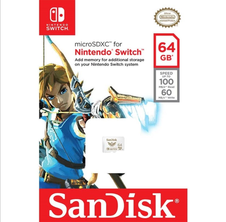 SanDisk Nintendo Switch microSD - 100MB/s - 64GB - Zelda edition