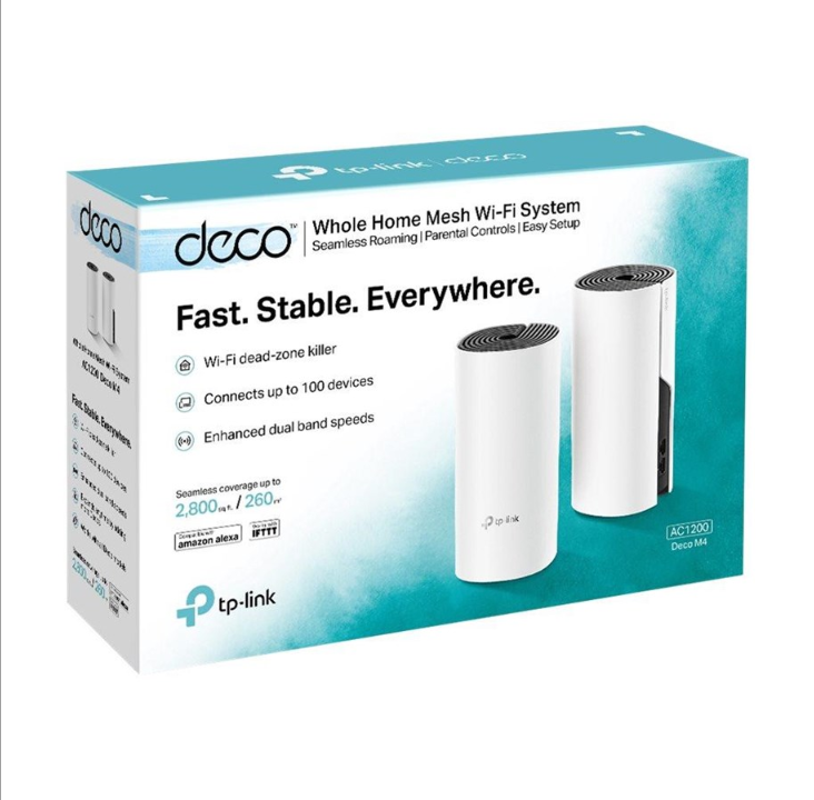 TP-Link Deco M4 (2-pack) AC1200 Whole Home Mesh Wi-Fi System - Mesh router Wi-Fi 5